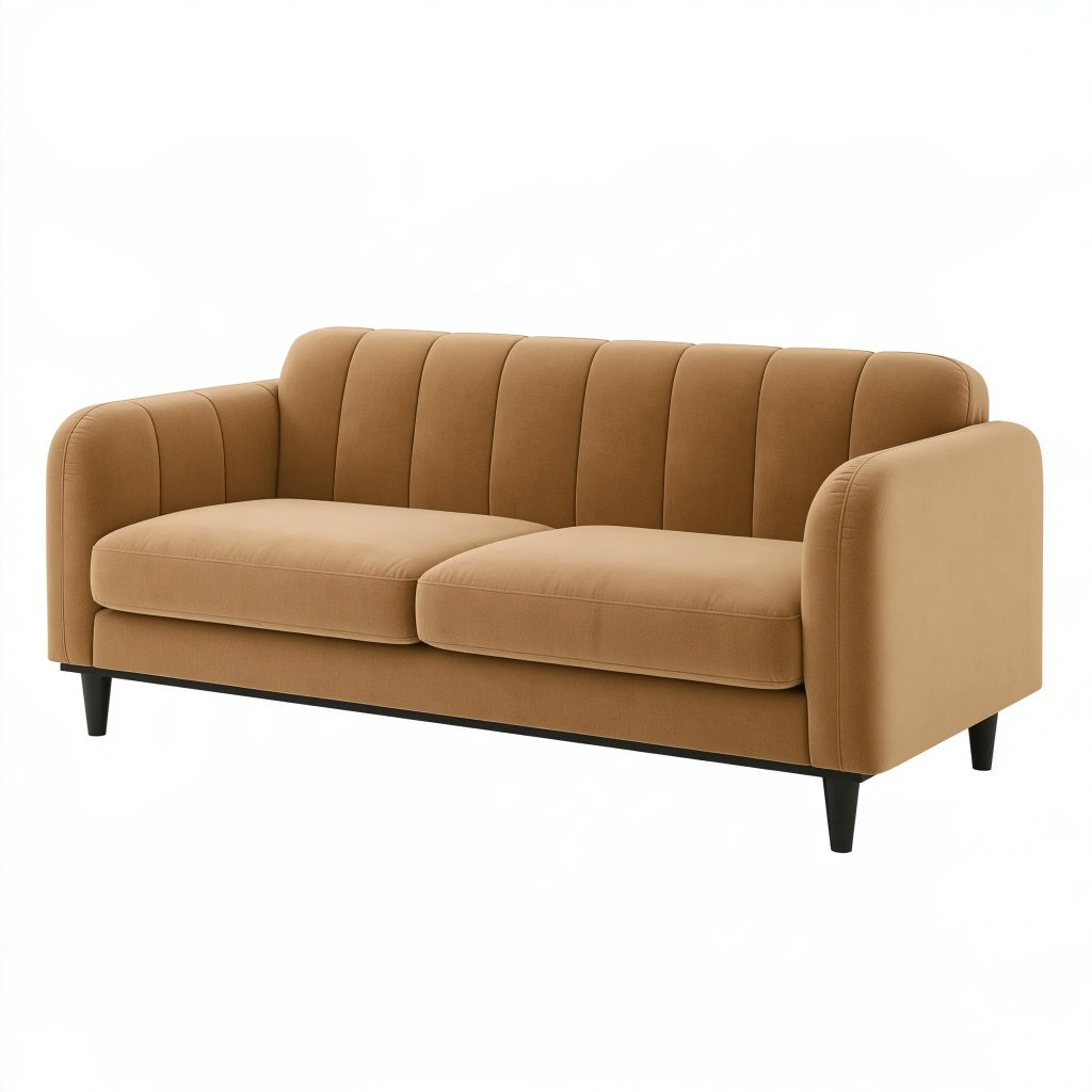 2-Sitzer Sofa 170 x 80 x 78 cm Textil Camelbraun Wohnzimmer Modern